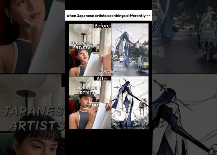 When Japanese artists see things differently 👀 #anime #shorts