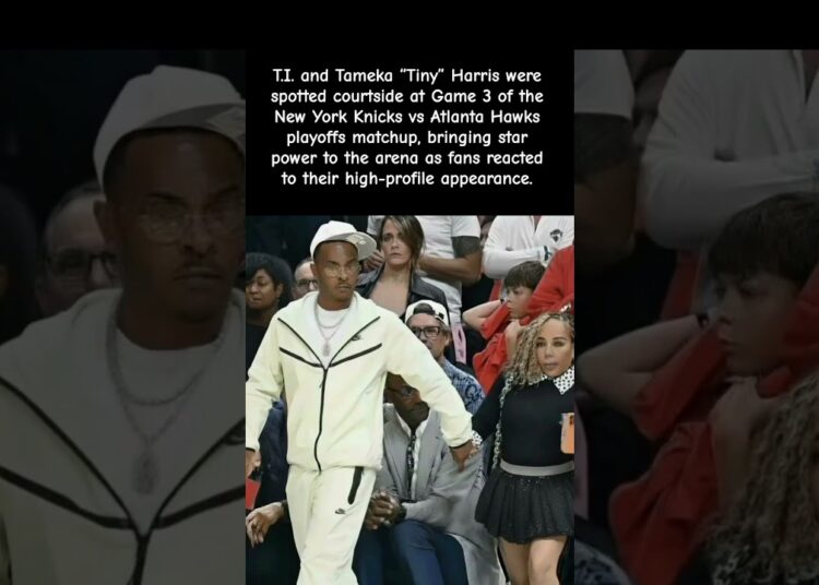 T.I. & Tiny Turn Up Courtside at Knicks vs Hawks #celebrity
