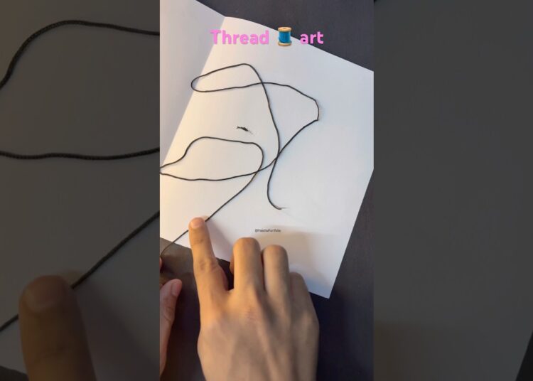 Heart drawing. THREAD ART. #howtodraw #art #drawing #artist #shorts