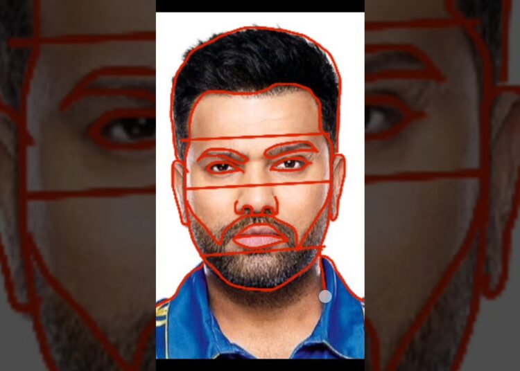 Rohit Sharma sketch best trick to draw outline #art #india #drawing #artistsurya98 #rohitsharma #art