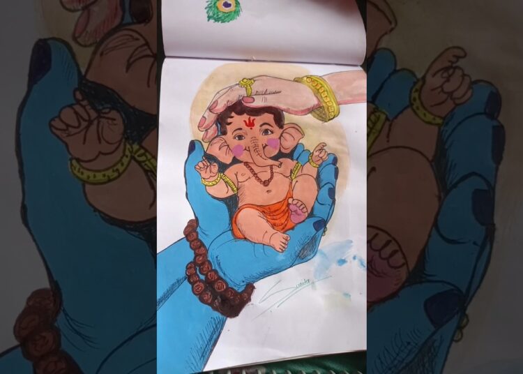cute ganesha drawing ❤️#shorts #art #trending #viral #painting #artist #artsofindia @MrBeast