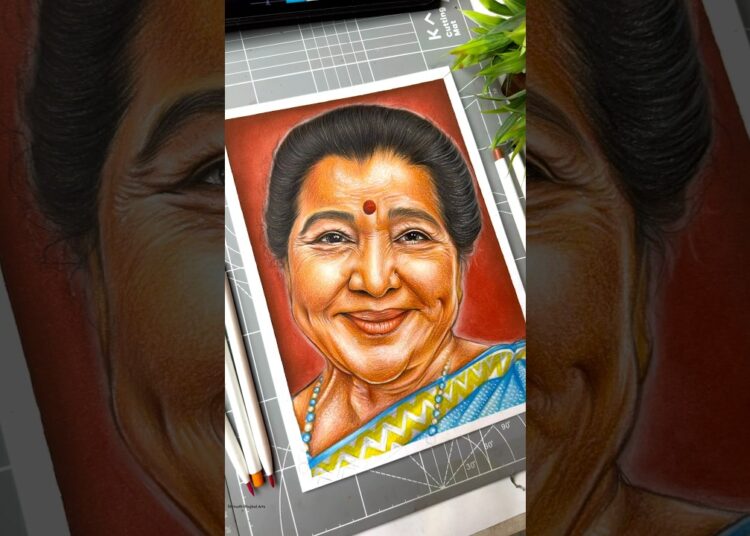 Asha Bhosle Ji 🙏 Tribute Drawing #shorts #ashabhosle #art #drawing