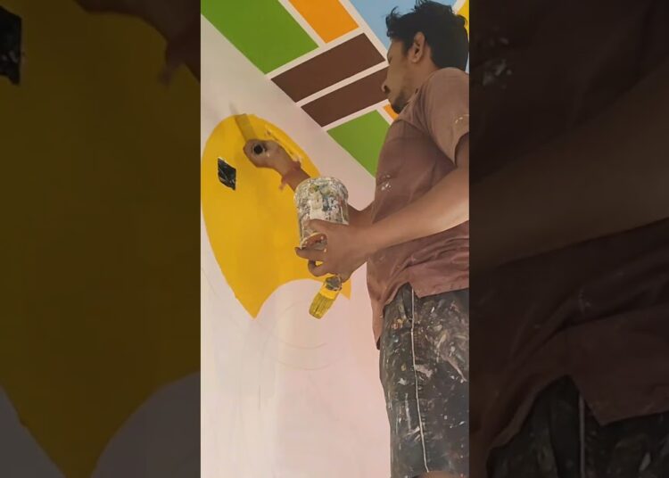 3d wall painting 🥰🖌️ #art #painting #foryou #shorts