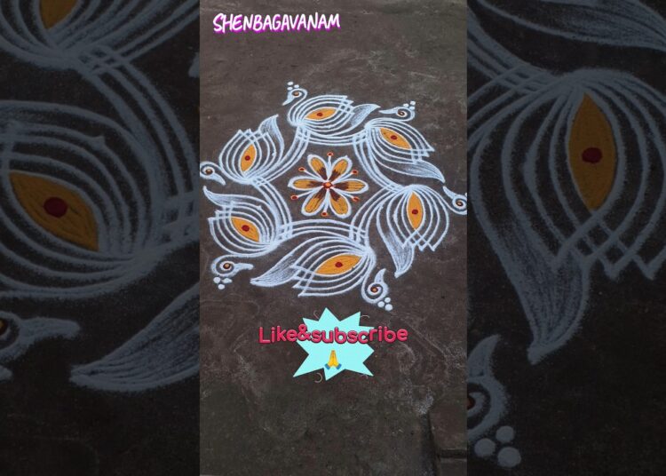Easy Mayil #Kolam #indian #rangoli #muggulu #artist #art #drawing #motivation  #morningroutine #yt