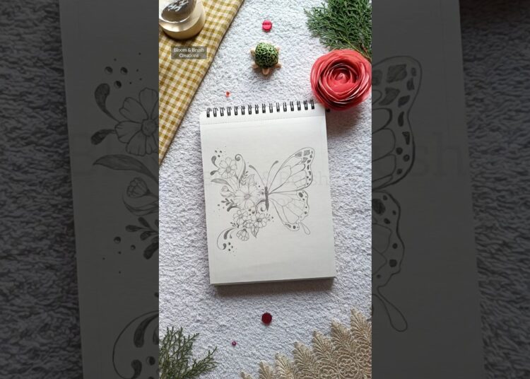 Easy Butterfly Drawing 🦋। #drawing #pencildrawing #trendingsong #viralshorts #artist