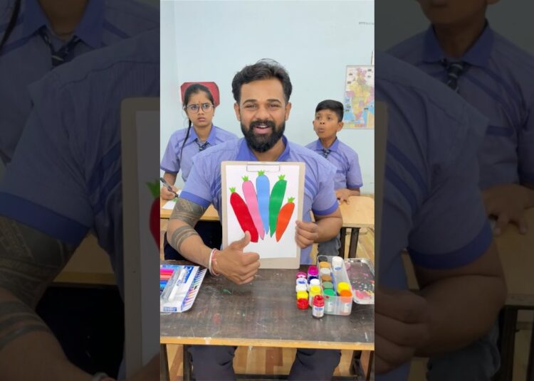 Colour Full Gajar 🥕🥕!! #trending #youtube #art #shortsfeed #artist