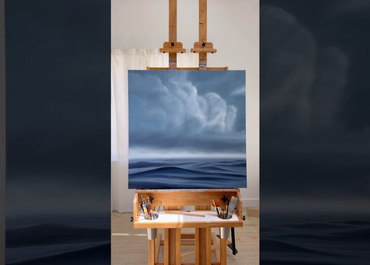 Into the Storm | 36×36” | Oil on Canvas  #oilpainting #art #paintingprocess #seascape #artist