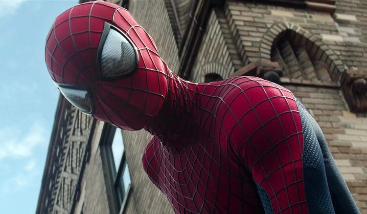 Spider-Man looking down in