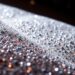 An extreme close-up of shimmering, high-contrast sequins and glittering textures, conceptually representing the luxurious and glamorous world of celebrity sightings in New York City.