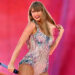 Taylor Swift performs on stage during the 'The Eras Tour' at Wembley Stadium on August 15, 2024 in London, England.