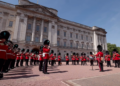The band play at Changing of the Guard at Buckingham Palace