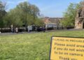 Actors spotted filming new movie outside city landmark