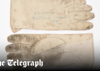Andrew’s dirty Falklands gloves on sale for £2,000