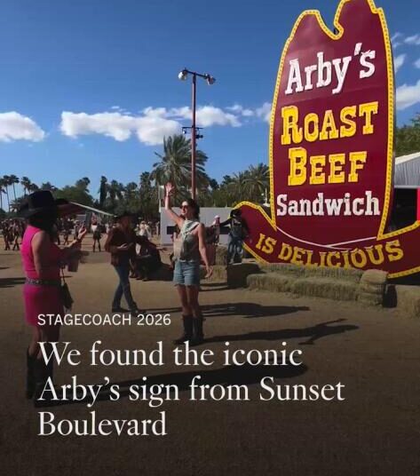 Arby's sign from Sunset Boulevard location in Hollywood appeared at Stagecoach