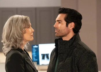 "Episode #249" -- Coverage of the CBS Original Series BEYOND THE GATES, scheduled to air on the CBS Television Network. Pictured: Cecilia Sprecht as Lia and Jordi Vilasuso as Grayson. Photo: Chris Reel/CBS ©2025 CBS Broadcasting, Inc. All Rights Reserved.