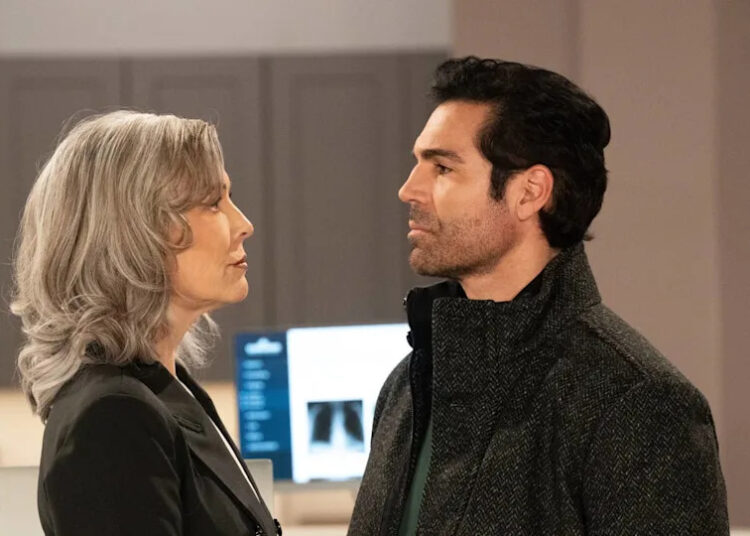 "Episode #249" -- Coverage of the CBS Original Series BEYOND THE GATES, scheduled to air on the CBS Television Network. Pictured: Cecilia Sprecht as Lia and Jordi Vilasuso as Grayson. Photo: Chris Reel/CBS ©2025 CBS Broadcasting, Inc. All Rights Reserved.