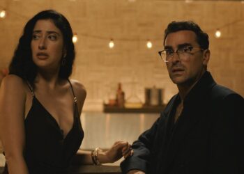 Taylor Ortega and Dan Levy in