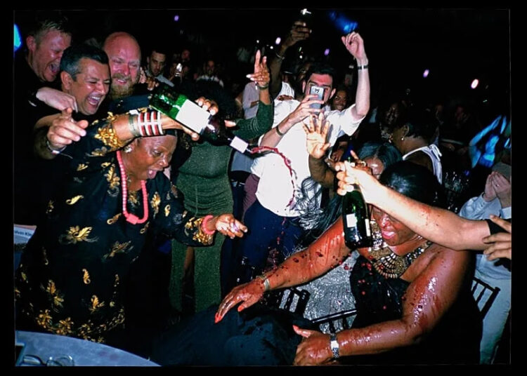 Laura 'Hyperfrank' Brosnan, Showered with joy, 2016 - from 'The Music Is Black' exhibition at London's V&A East.