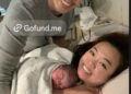 Jeff Ross sharing GoFundMe for Alex Duong alongside picture of Duong, his wife Christina, and their daughter.