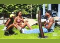 Instagram story by 'Summer House's KJ Dillard. A screenshot of Ciara Miller, Mia Calabrese, and KJ Dillard on 'Summer House' season 10, with the caption "i love my big sisters for life."
