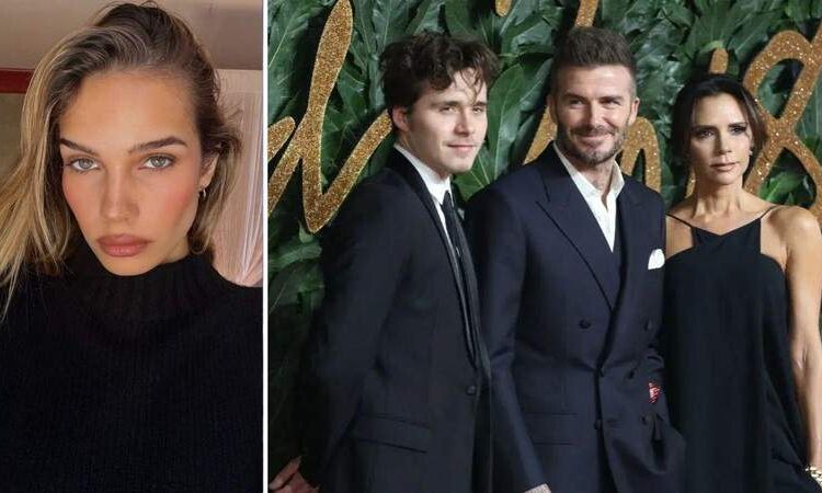 Brooklyn Beckham's ex-girlfriend Hana Cross admitted spending time with his famous family 'caused me a lot of anxiety.'@hancross/instagram;mega