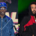 Two men are pictured: Cam'ron in a blue jacket and KC cap, and J. Cole in a black and red hooded outfit, both in front of colorful backdrops.
