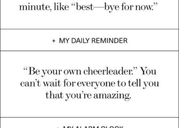 Personal note detailing coffee preference, email sign-off, daily reminder, alarm clock reference, and lunch order.