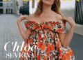 Magazine cover featuring a floral dress