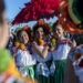 Abigail Flores, 14, from left, Leslie Barrage, 14, and Janel Cuenca, 15, all members of Ballet ...