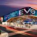 Rendering of EVO Entertainment cinema complex planned for downtown Clearwater with large LED facade and glass entrance