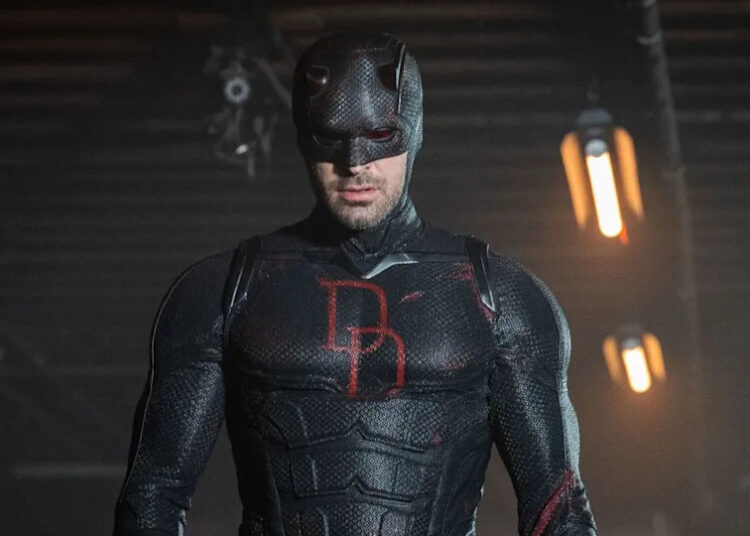 Matt Murdock (Charlie Cox) is dressed in his superhero suit on Daredevil: Born Again.