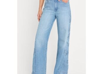Dolly Joleans Embroidered Good Waist Palazzo Jeans