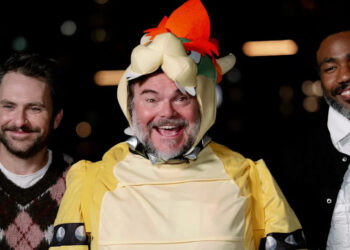Charlie Day, Jack Black, Donald Glover attend the 'Super Mario Galaxy' Tokyo Photocall on March 26, 2026 in Tokyo, Japan.