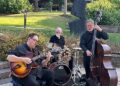 The Ted Ludwig Trio — (from left) Ted Ludwig, guitar; Brian Brown, drums; and Joe Vick, bass — performs for Arkansas Celebration of International Jazz Day on Thursday. 
(Special to the Democrat-Gazette)