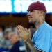 Singer Justin Bieber watches the Los Angeles Dodgers and the Toronto Blue Jays during the seventh inning in Game 3 of baseball's World Series, Monday, Oct. 27, 2025, in Los Angeles. THE CANADIAN PRESS/AP-Ashley Landis
