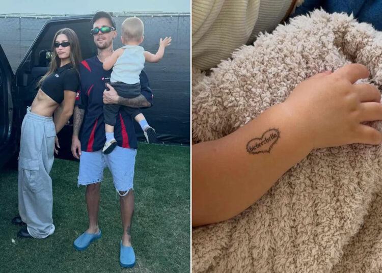 Hailey Bieber Brings Son Jack Blues to Watch Husband Justin at Coachella, Shares Adorable Snap of Toddler's 'Bieberchella' Tattoo