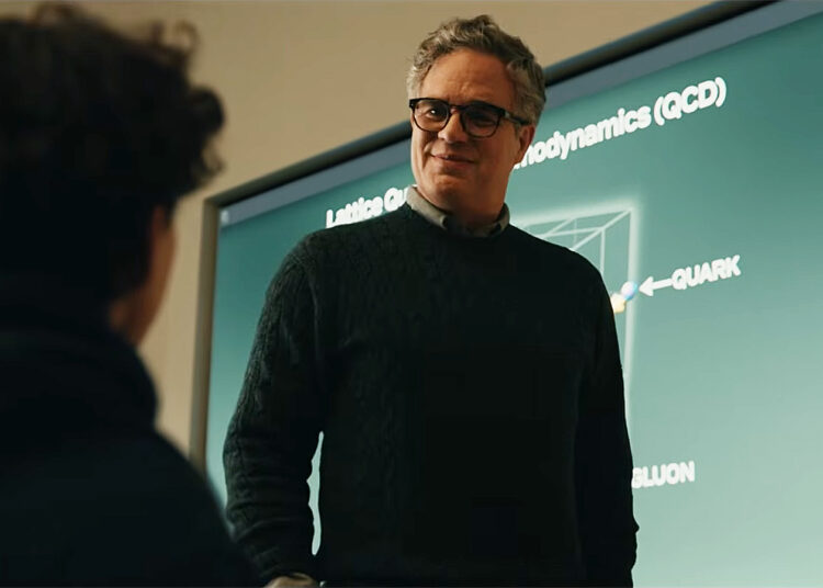 Bruce Banner looking down at Peter Parker in Spider-Man: Brand New Day