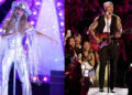 Lainey Wilson performs on the 59th Annual CMA Awards on ABC, Nov. 19, 2025 (Disney/Frank Micelotta); Brandon Lake performs on ABC's 'CMA Fest presented by SoFi,' June 26, 2025 (Disney via CMA/Acadia Evans)