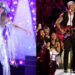Lainey Wilson performs on the 59th Annual CMA Awards on ABC, Nov. 19, 2025 (Disney/Frank Micelotta); Brandon Lake performs on ABC's 'CMA Fest presented by SoFi,' June 26, 2025 (Disney via CMA/Acadia Evans)