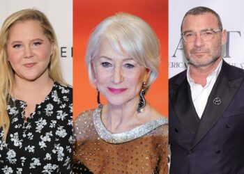 Amy Schumer, Helen Mirren, Liev Schreiber — collage