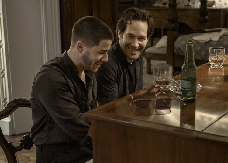 Nick Jonas as Danny and Paul Rudd as Rick in Power Ballad.