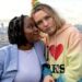 Corinna Brown and Kizzy Edgell on a roof in "Heartstopper."