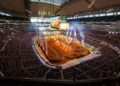 A Supercross event takes over a stadium. Expect a similar look when Cleveland's Huntington Bank Field hosts Monster Energy AMA Supercross on April 18. (Courtesy of Feld Entertainment)