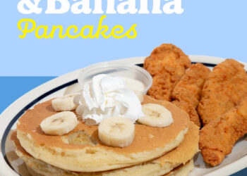 The Chicken & Banana Pancakes Stack at IHOP.