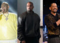 Fat Joe performing, Kanye West in a black jacket, and Will Smith clapping on stage.