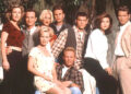 The season 5 cast of '90210' included newbie Tiffani Thiessen (second from right)Credit: Everett