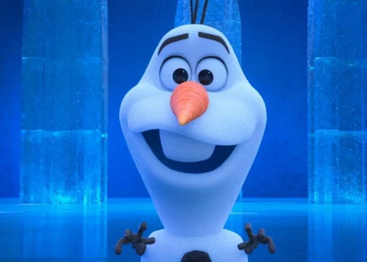 Olaf telling a story in Frozen.