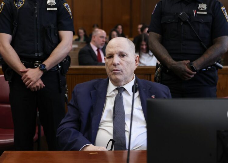Harvey Weinstein appears in Manhattan criminal court, Tuesday, April  14, 2026, in New York.  (Angela Weiss/Pool Photo via AP)