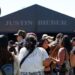 Justin Bieber fans line up infront of his store during the 2026 Coachella festival