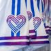 A heart-shaped patch is seen on the sleeve of the new Kansas City Royals City Connect uniform on display at the Royals Team Store at Kauffman Stadium on Thursday, April 9, 2026, in Kansas City.